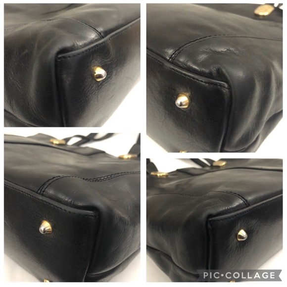 Vintage MARINO ORLANDI Smooth Black Leather Tote - Picture 16 of 17